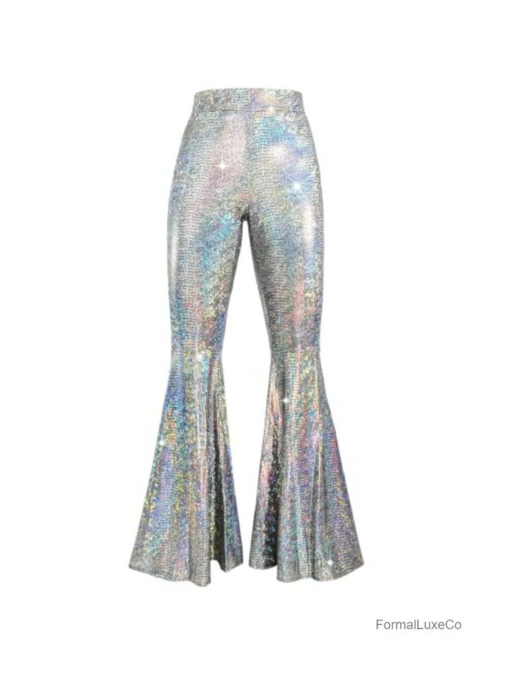 Sequin Flare Pants High Rise Disco Bell Bottom Dance Trousers